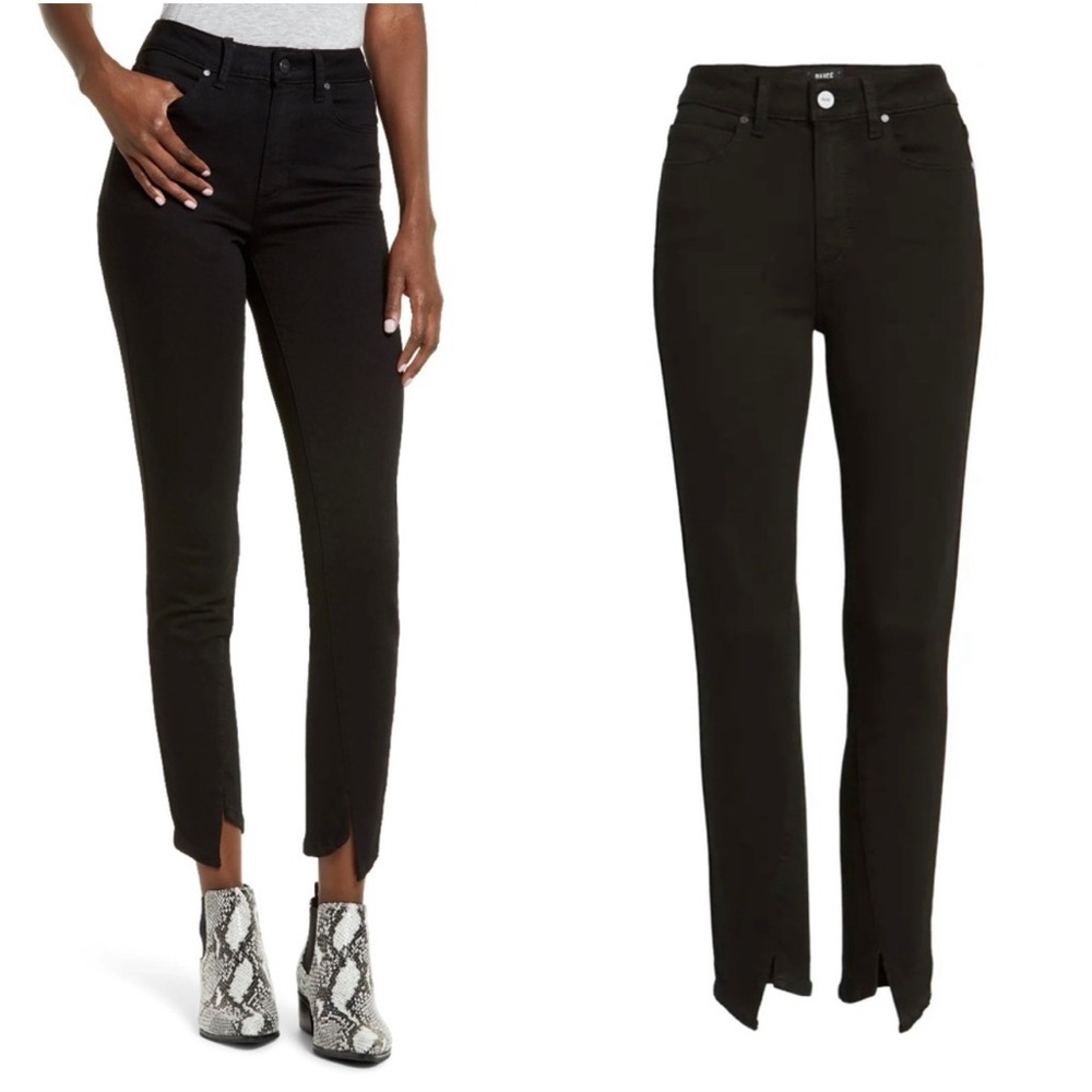 PAIGE Hoxton Black Ankle Skinny Jeans